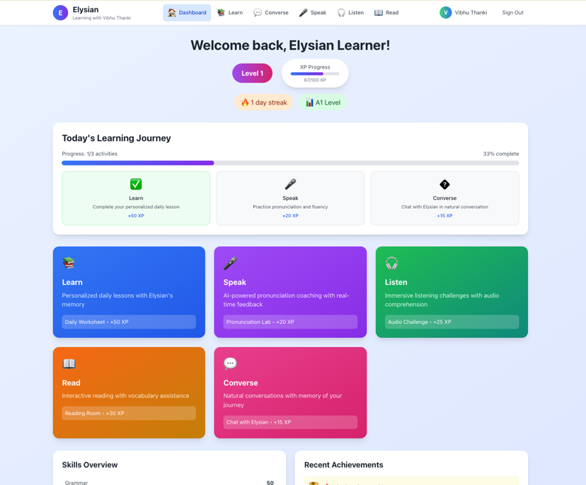 Elysian: Your AI Language Companion project screenshot