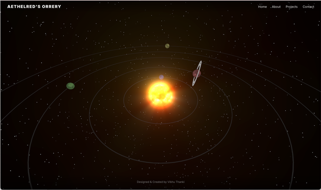 Aethelred's Orrery - Interactive 3D Website